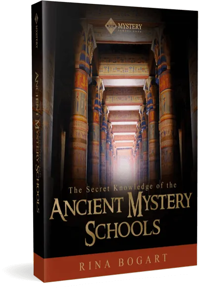 The Secret Knowledge of the Ancient Mystery Schools companion book, its cover showing an Egyptian hypostyle hall, included with Mystery School Code
